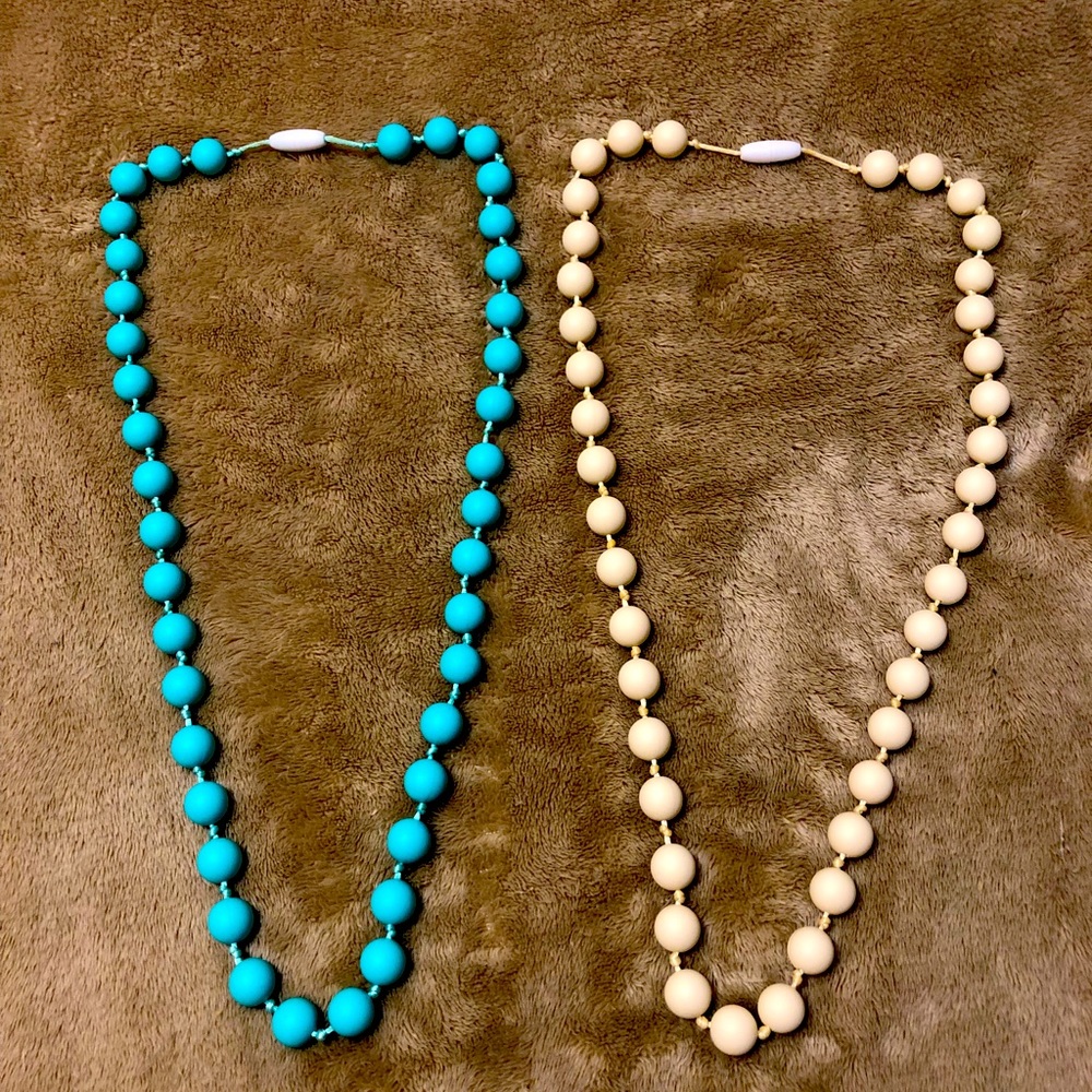 Silicone Bead Teething Necklace - set of 2